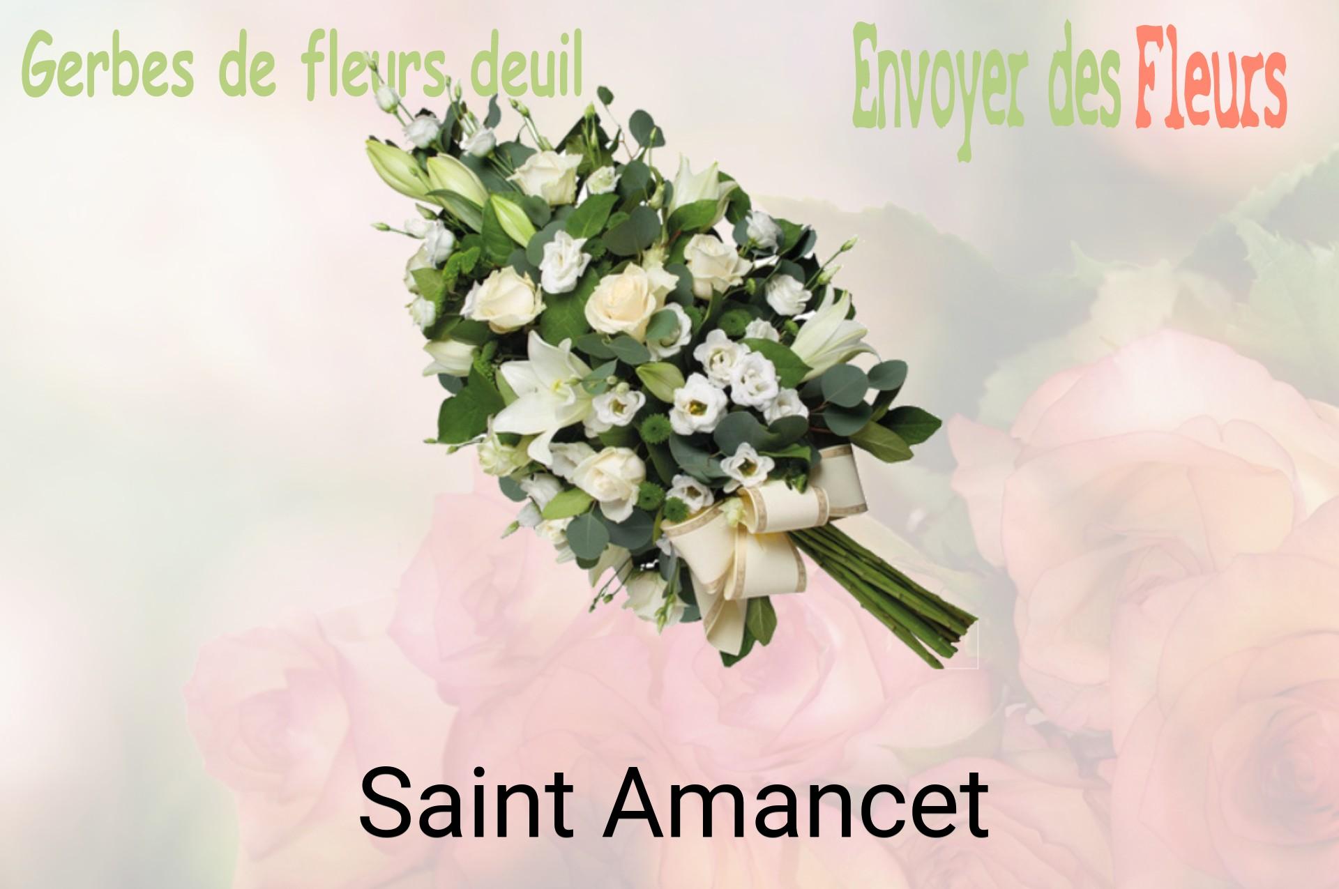 Gerbe de fleurs de deuil livrée à Saint-Amancet
